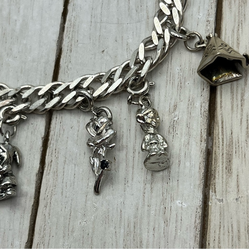 Vintage Walt Disney sterling Silver Character Charm Bracelet - Picture 5 of 9